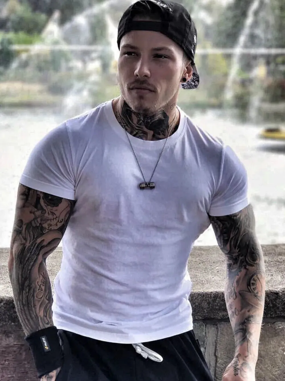 Men's Plus Size Round Neck Short Sleeve T-Shirt sold by Gigi Laurent product image thumbnail 2