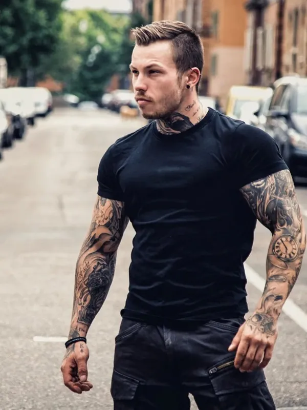 Men's Plus Size Round Neck Short Sleeve T-Shirt sold by Gigi Laurent