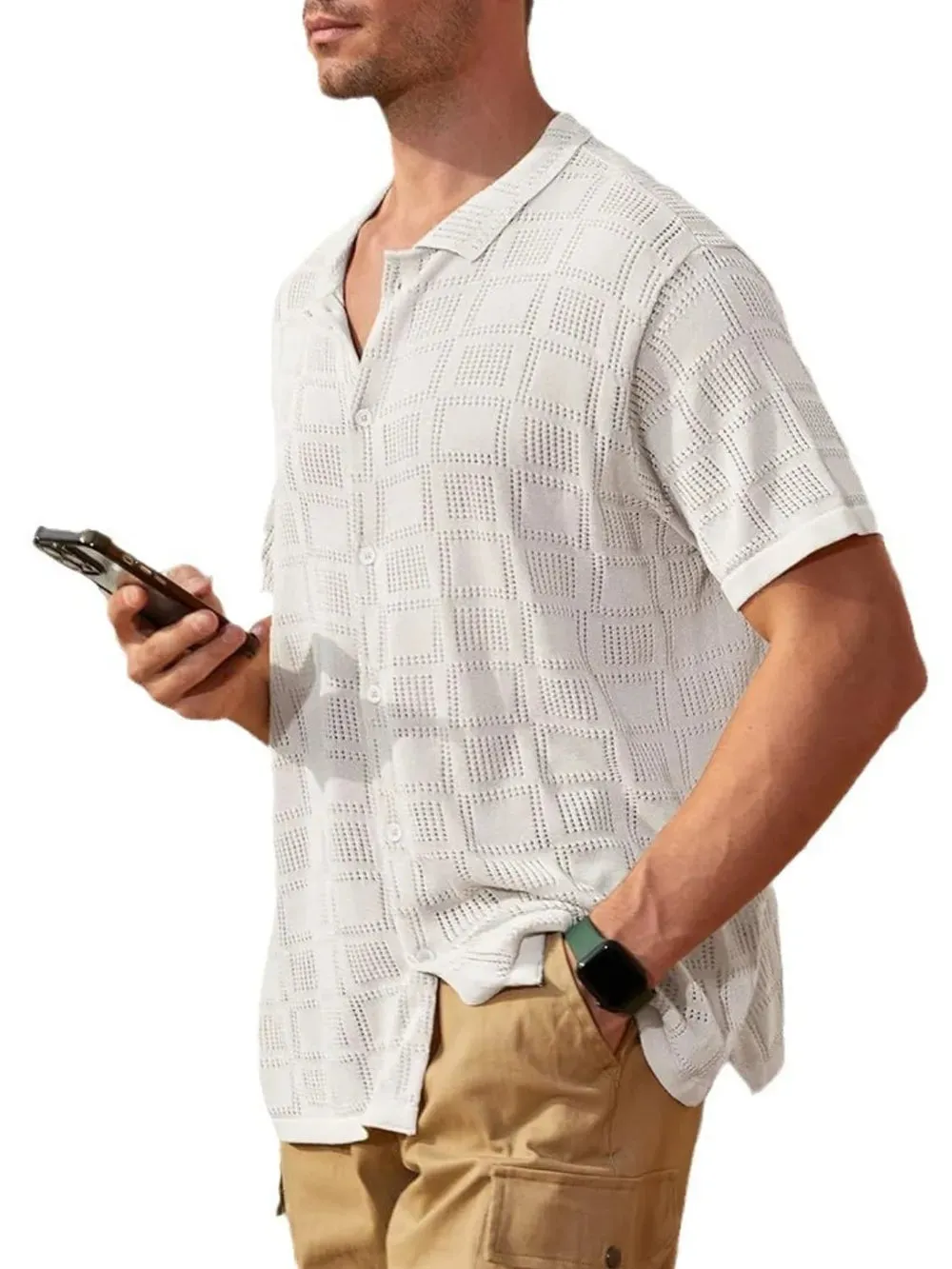 Men's Full Size Button Down Short Sleeve Plus Size sold by Gigi Laurent product image thumbnail 4