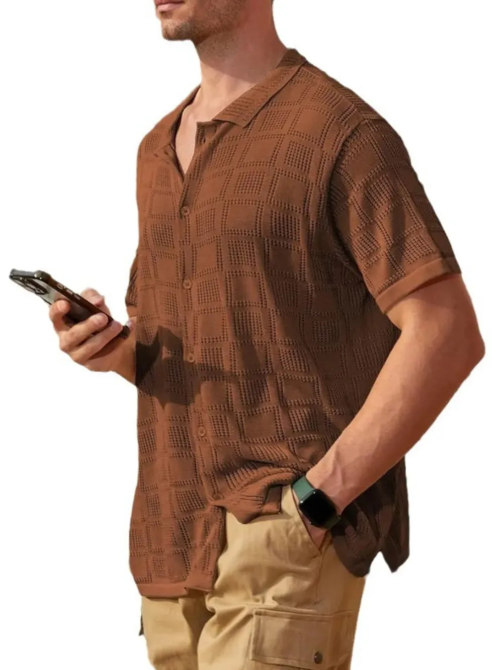 Men's Full Size Button Down Short Sleeve Plus Size sold by Gigi Laurent product image thumbnail 3