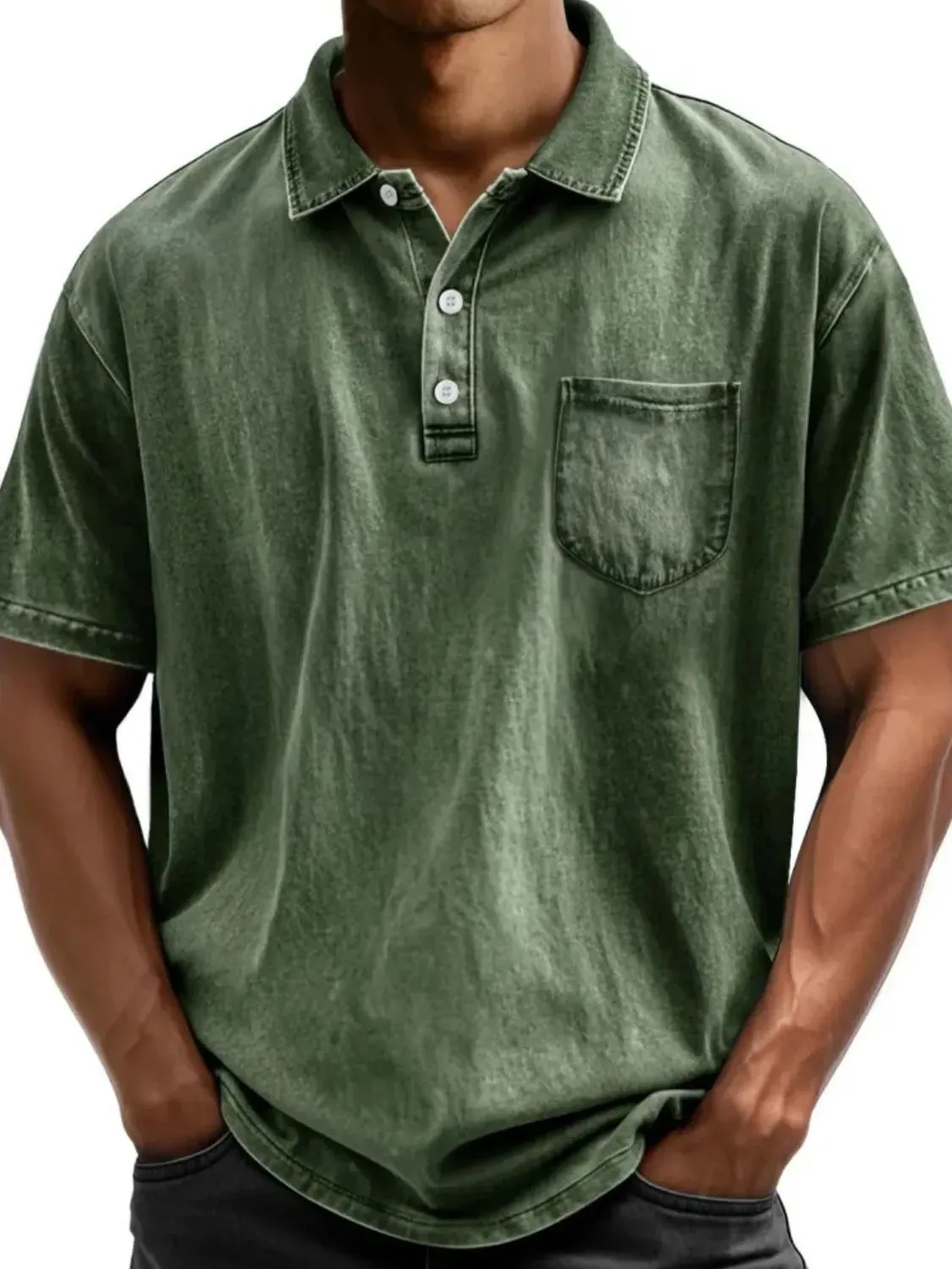 Men's Full Size Collared Neck Short Sleeve Polo Plus Size sold by Gigi Laurent product image thumbnail 3