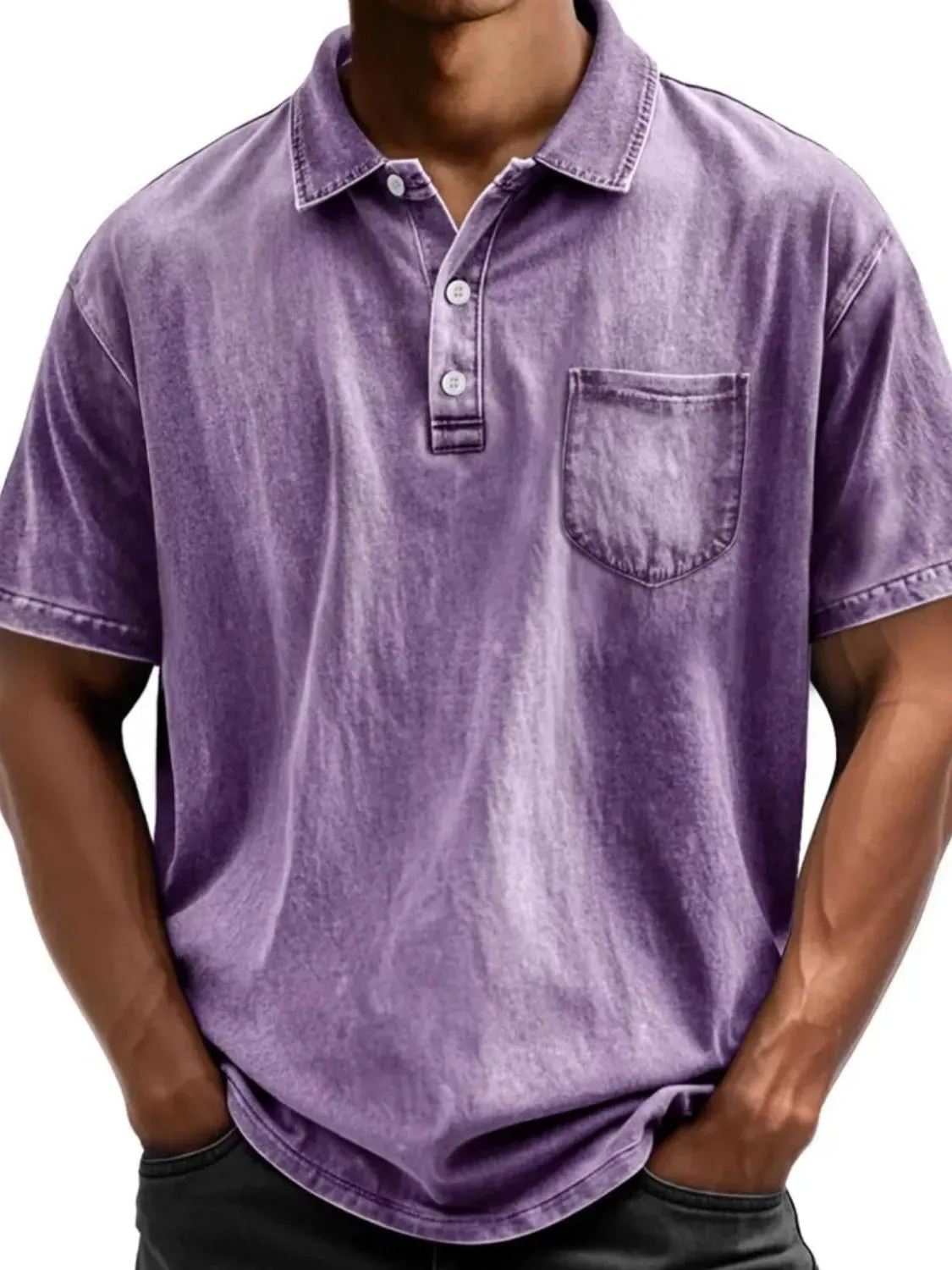 Men's Full Size Collared Neck Short Sleeve Polo Plus Size sold by Gigi Laurent product image thumbnail 5