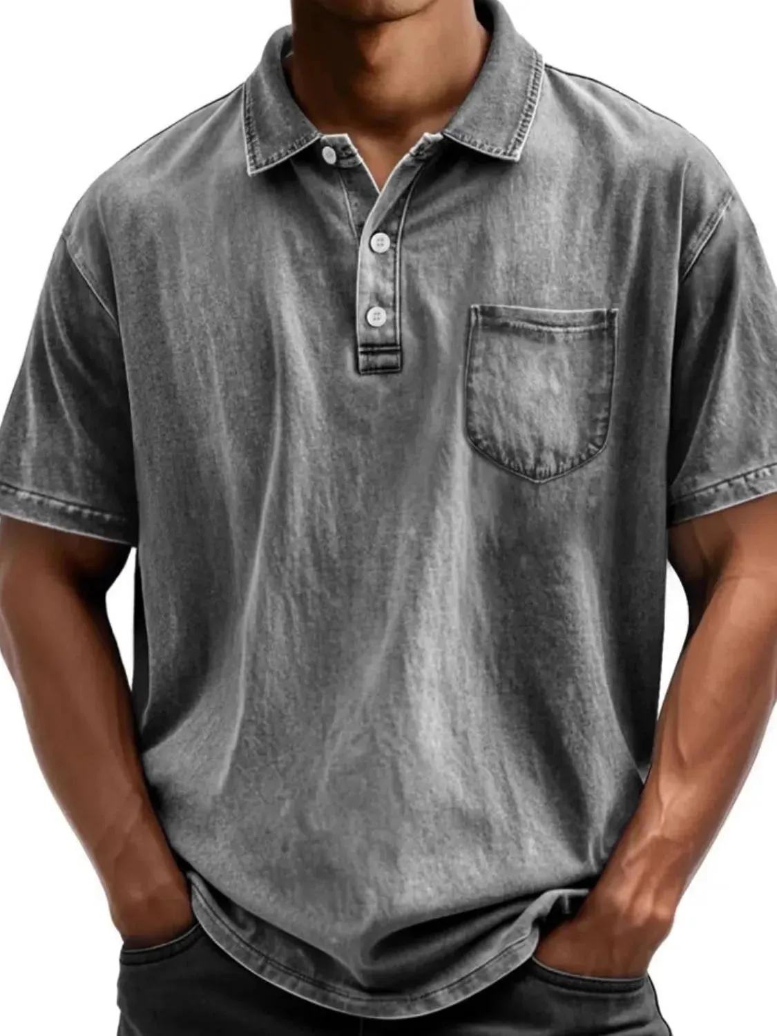 Men's Full Size Collared Neck Short Sleeve Polo Plus Size sold by Gigi Laurent product image thumbnail 2