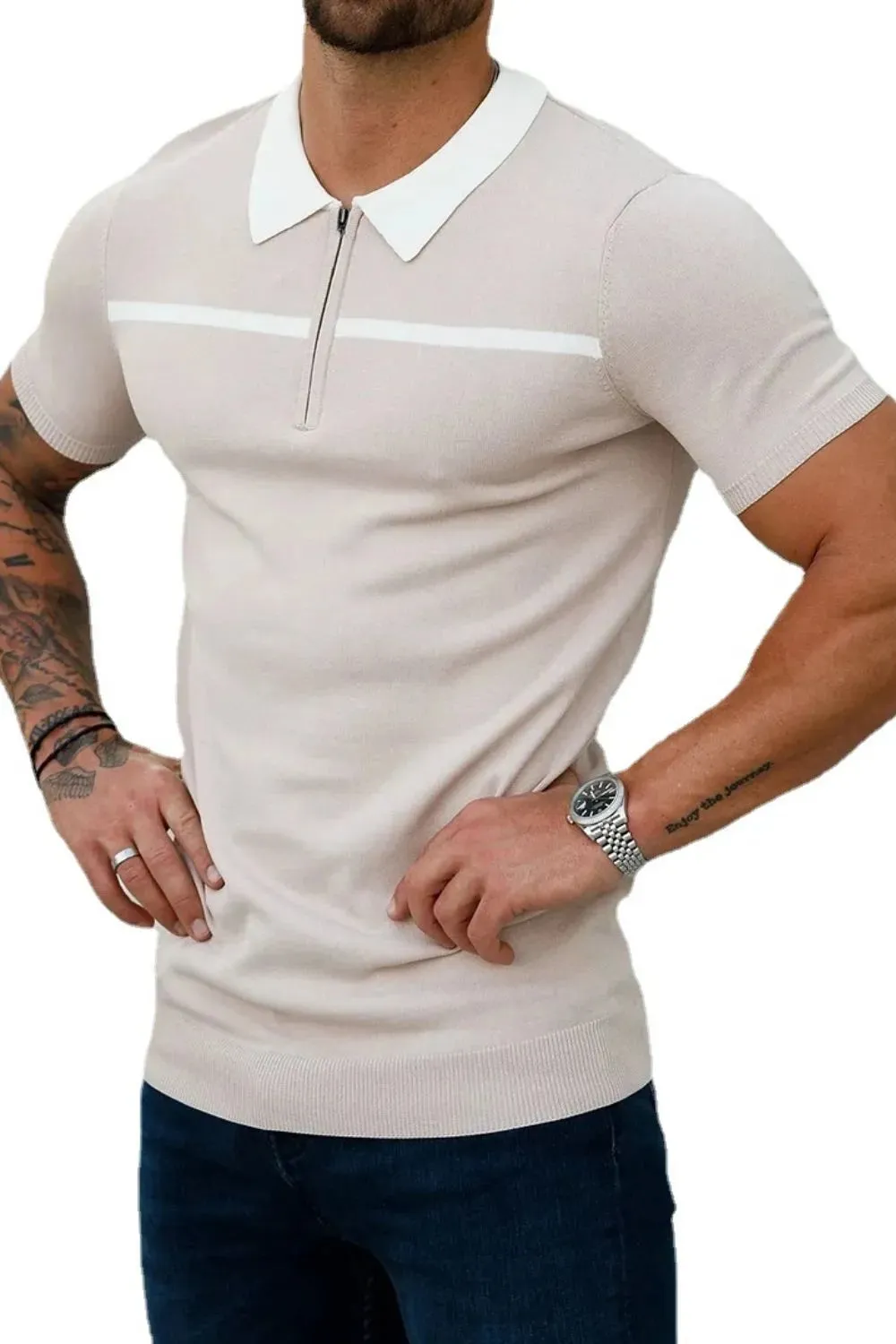 Men's Plus Size Collared Neck Short Sleeve Polo sold by Gigi Laurent product image thumbnail 4