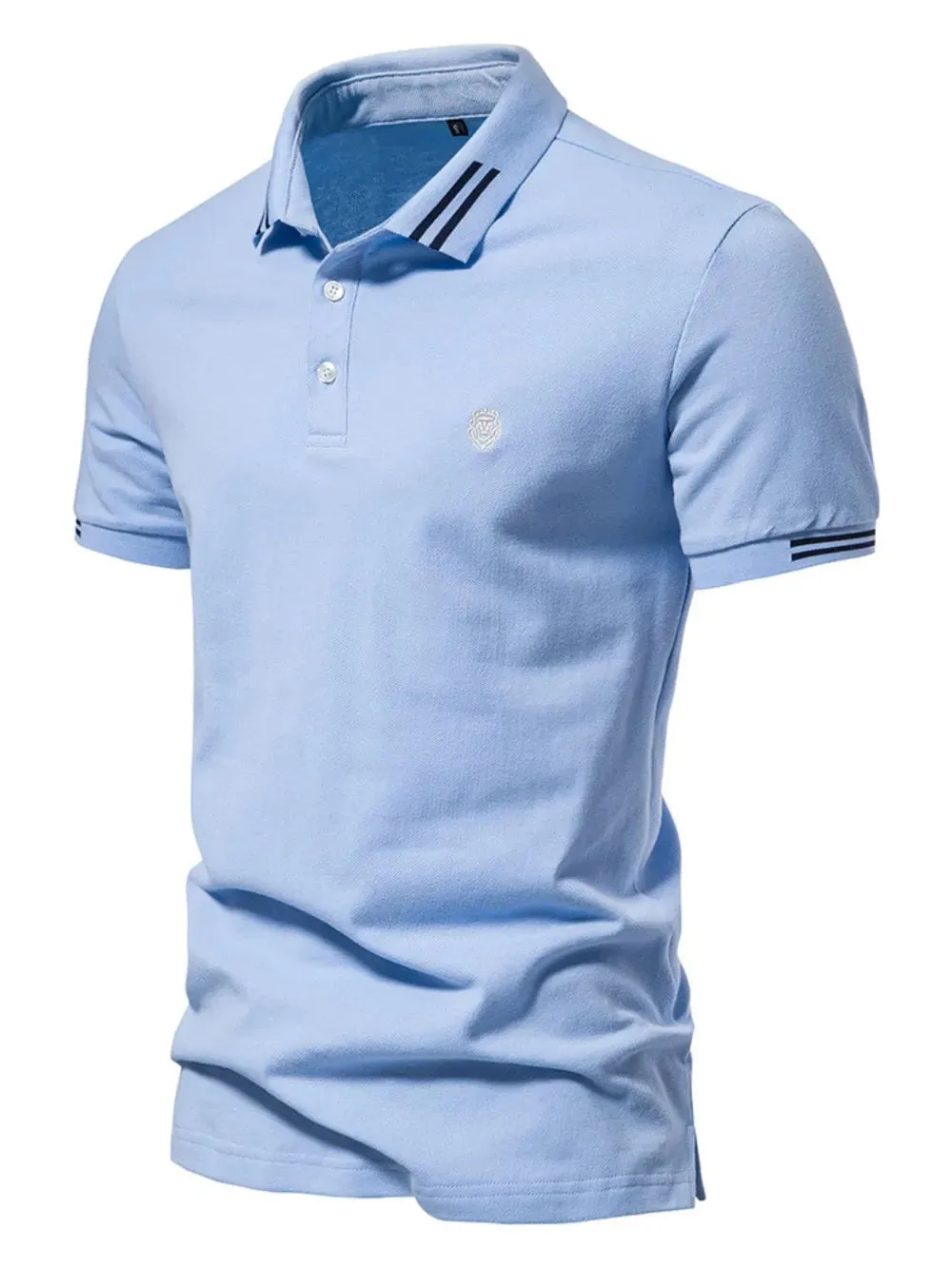 Men's Embroidered Striped Short Sleeve Polo sold by Gigi Laurent product image thumbnail 2