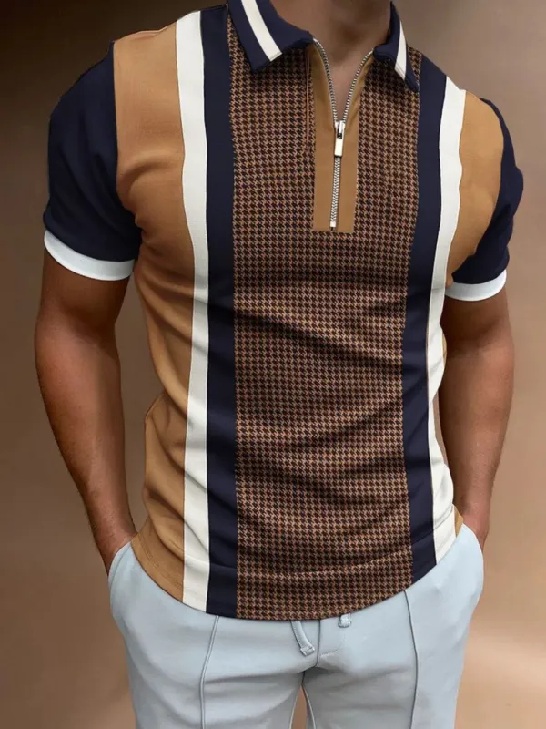 Men's Full Size Quarter Zip Short Sleeve Polo Plus Size sold by Gigi Laurent