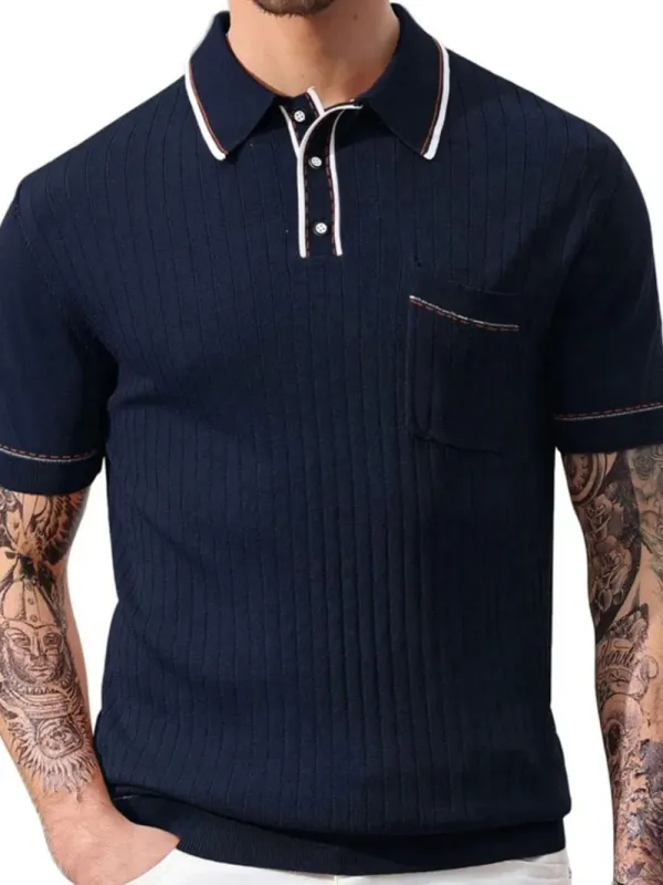 Men's Plus Size Button Detail Short Sleeve Polo sold by Gigi Laurent