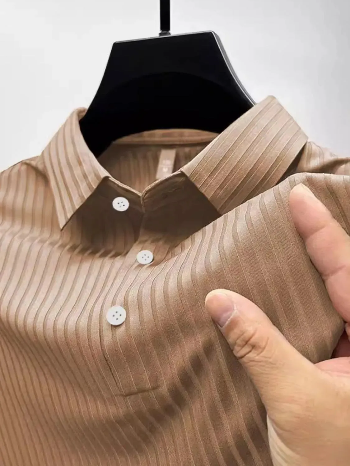 Men's Full Size Button Detail Short Sleeve Polo Plus Size sold by Gigi Laurent product image thumbnail 3