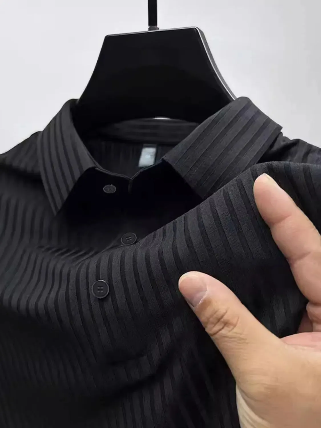 Men's Full Size Button Detail Short Sleeve Polo Plus Size sold by Gigi Laurent