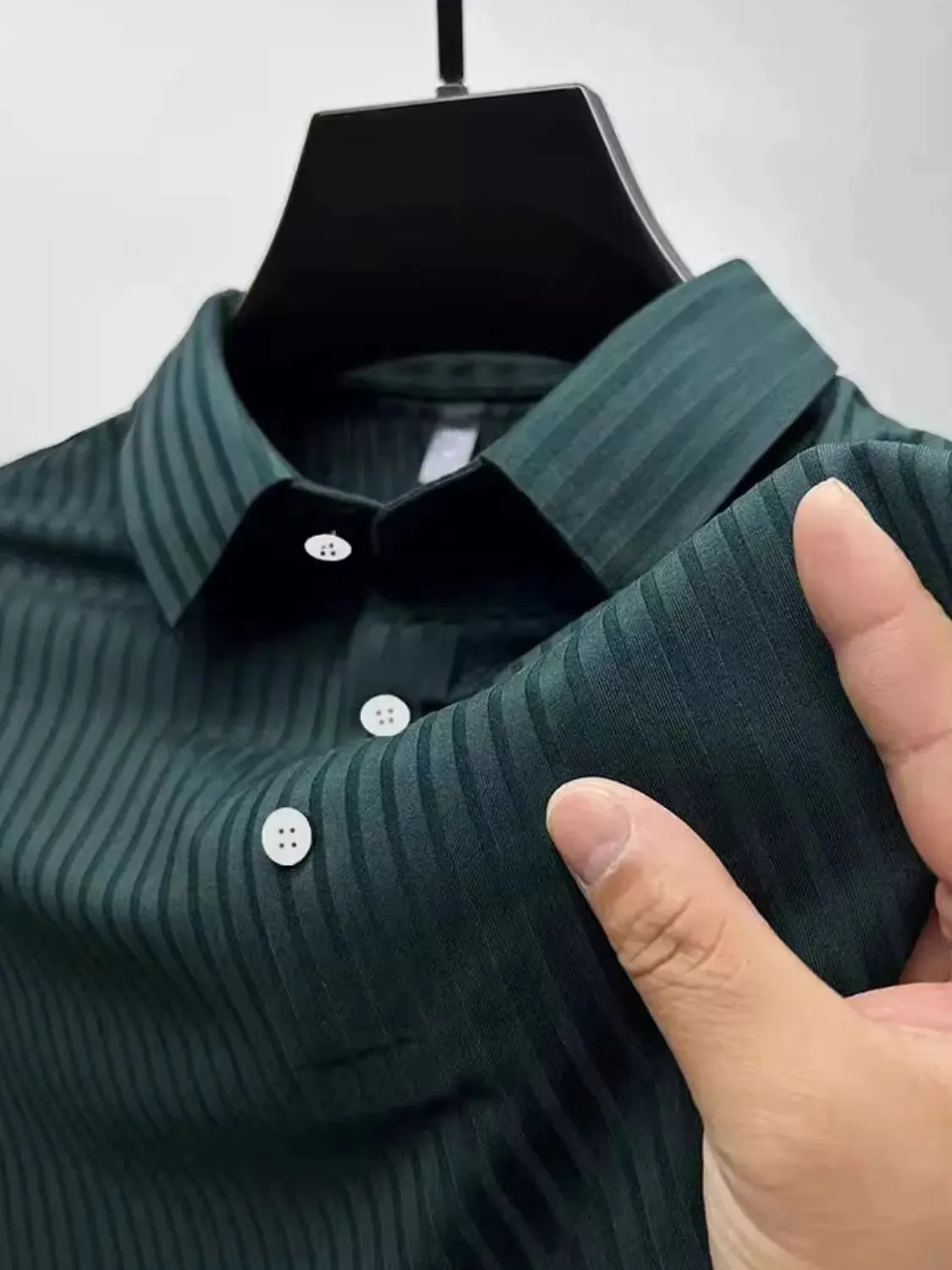 Men's Full Size Button Detail Short Sleeve Polo Plus Size sold by Gigi Laurent product image thumbnail 4