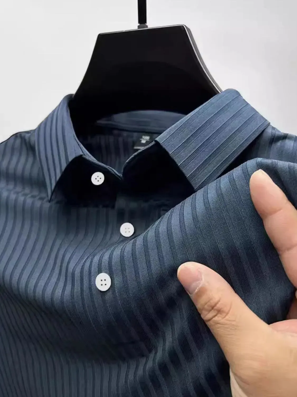 Men's Full Size Button Detail Short Sleeve Polo Plus Size sold by Gigi Laurent product image thumbnail 2