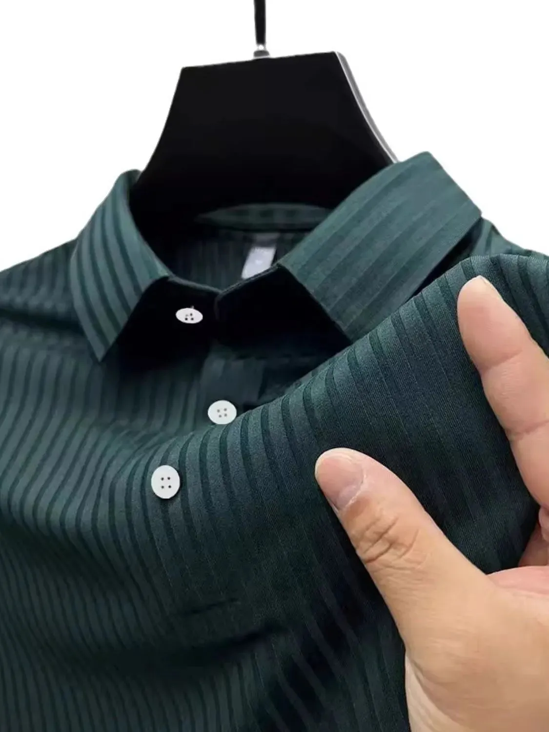 Men's Full Size Button Detail Short Sleeve Polo Plus Size sold by Gigi Laurent product image thumbnail 5