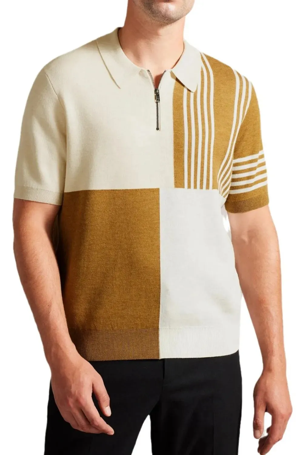 Men's Plus Size Color Block Short Sleeve Polo sold by Gigi Laurent product image thumbnail 3