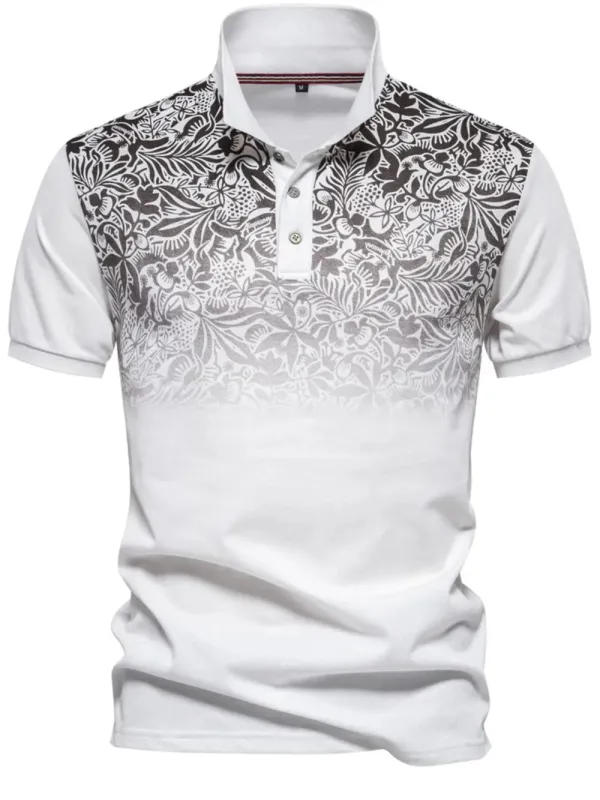 Men's Printed Collared Neck Short Sleeve Polo sold by Gigi Laurent