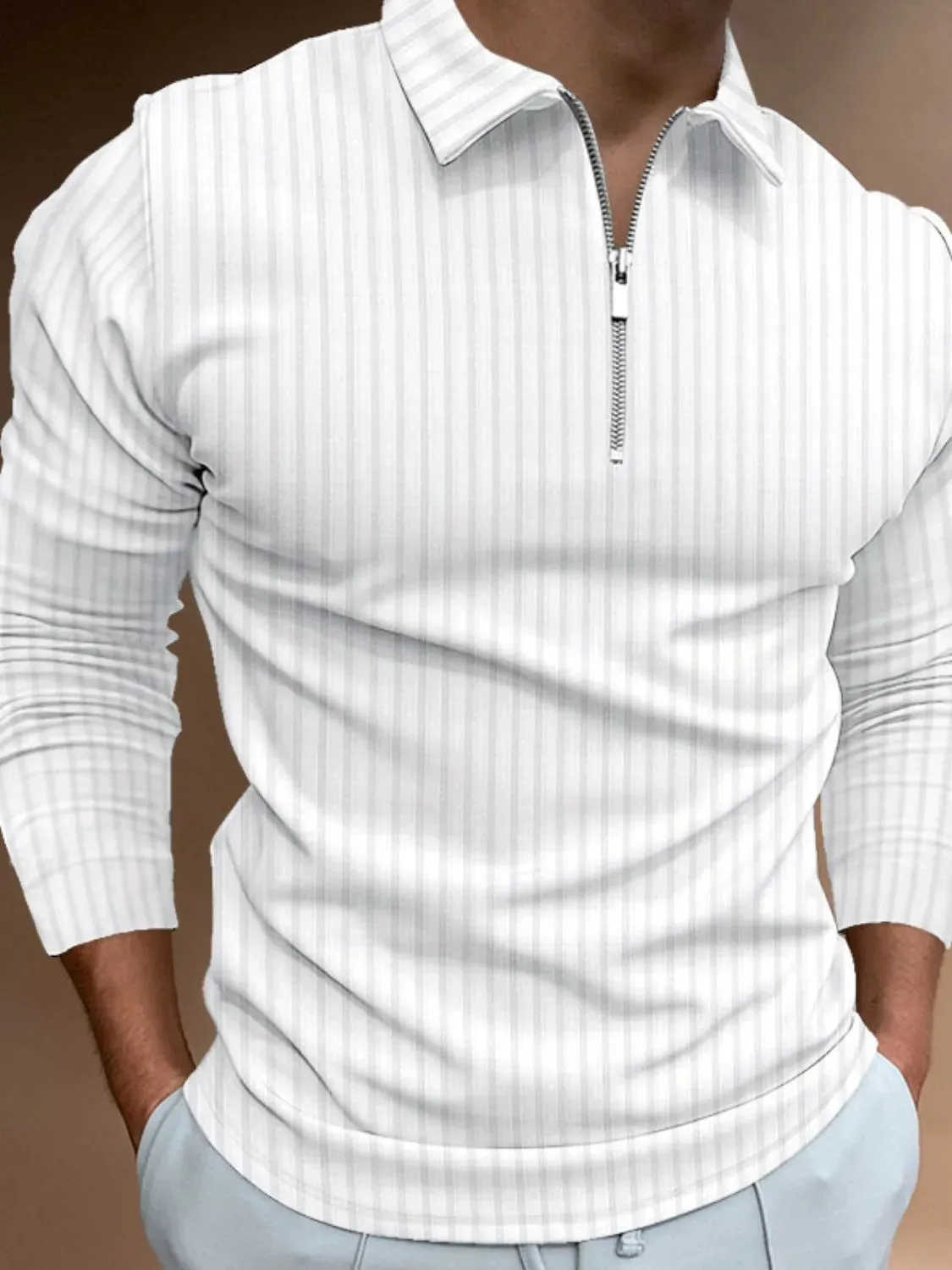 Men‘s Full Size Collared Neck Long Sleeve Polo Plus Size sold by Gigi Laurent product image thumbnail 2