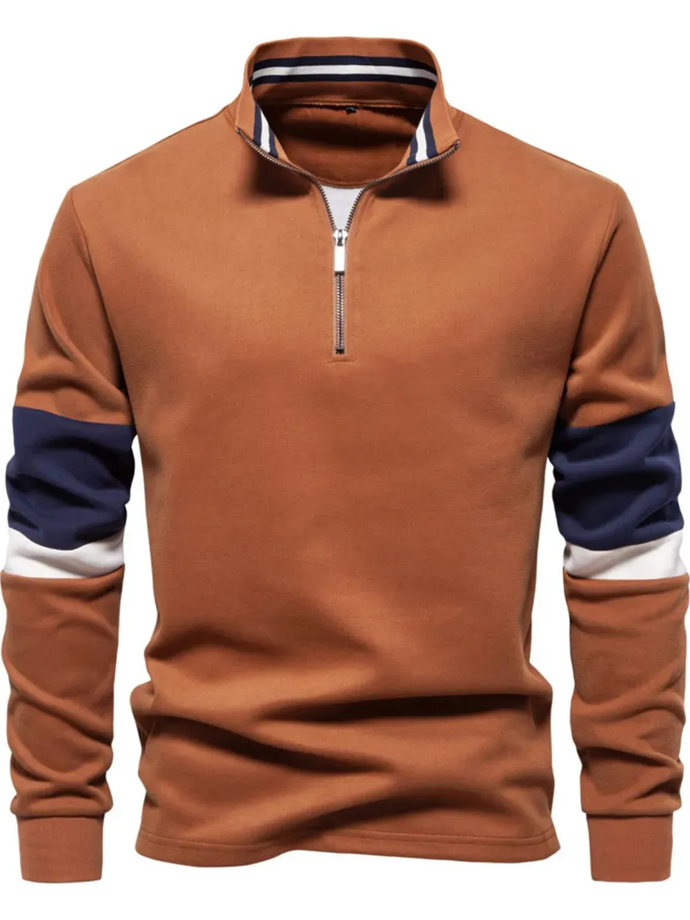 Men's Color Block Long Sleeve Polo sold by Gigi Laurent