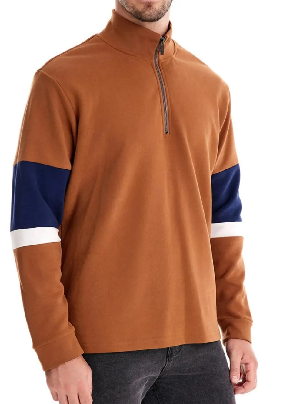 Men's Color Block Long Sleeve Polo sold by Gigi Laurent product image thumbnail 5