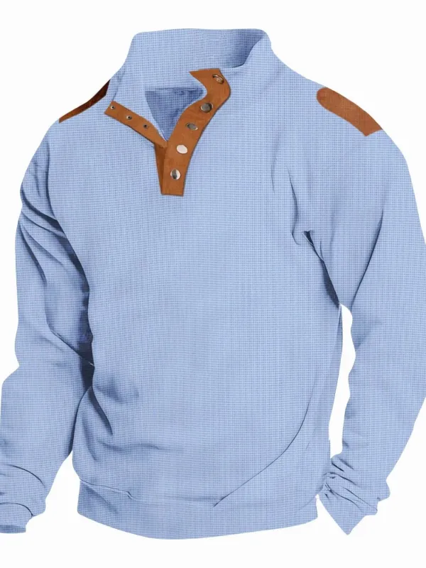 Men's Full Size Stand Collar Long Sleeve Polo Plus Size sold by Gigi Laurent