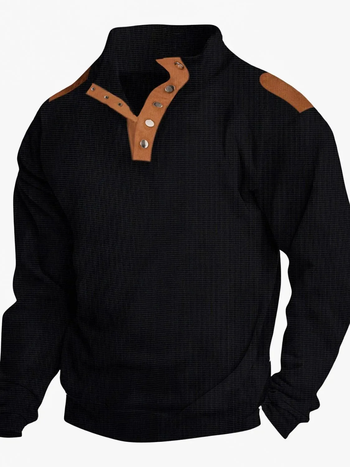 Men's Full Size Stand Collar Long Sleeve Polo Plus Size sold by Gigi Laurent product image thumbnail 3