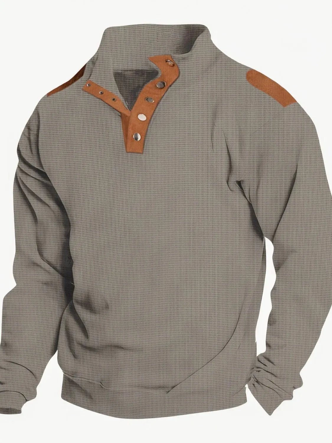 Men's Full Size Stand Collar Long Sleeve Polo Plus Size sold by Gigi Laurent product image thumbnail 4
