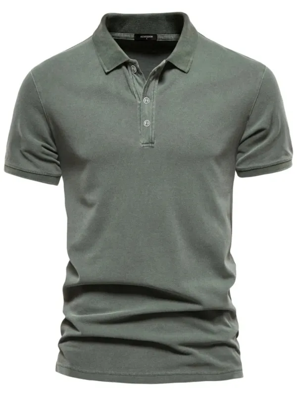 Men's Collared Neck Button Detail Short Sleeve Polo sold by Gigi Laurent