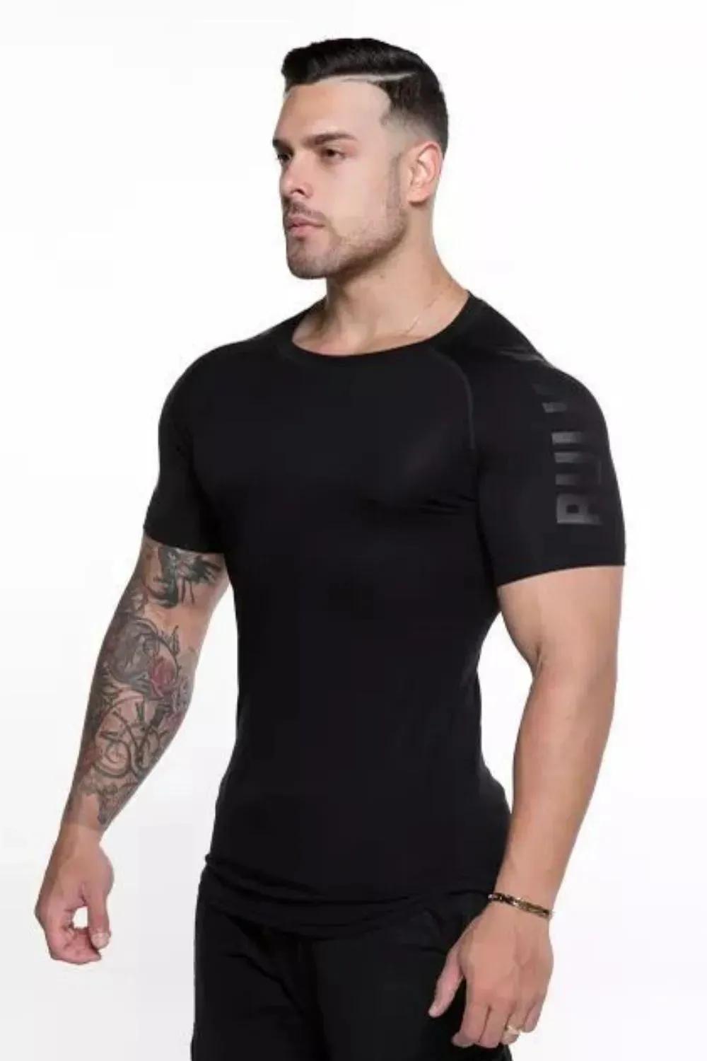 Men's Plus Size Letter Round Neck Short Sleeve T-Shirt sold by Gigi Laurent product image thumbnail 4