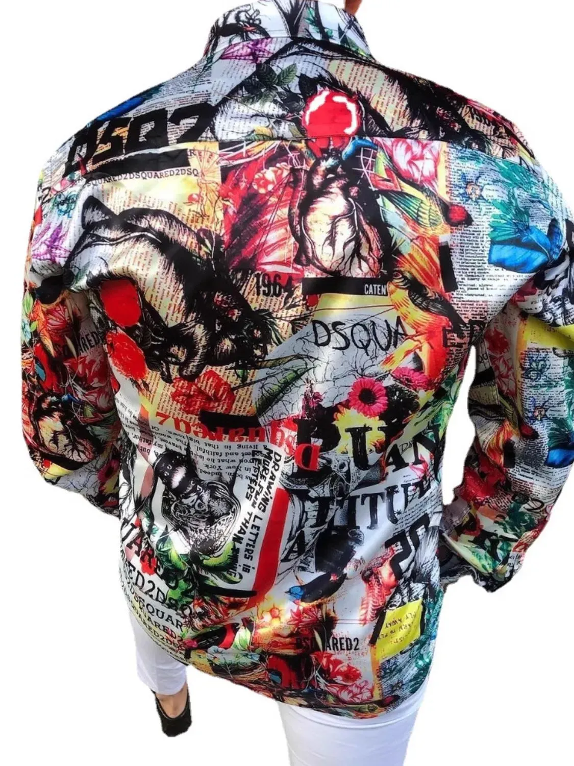 Men's Full Size Printed Collared Neck Long Sleeve Shirt Plus Size sold by Gigi Laurent product image thumbnail 4