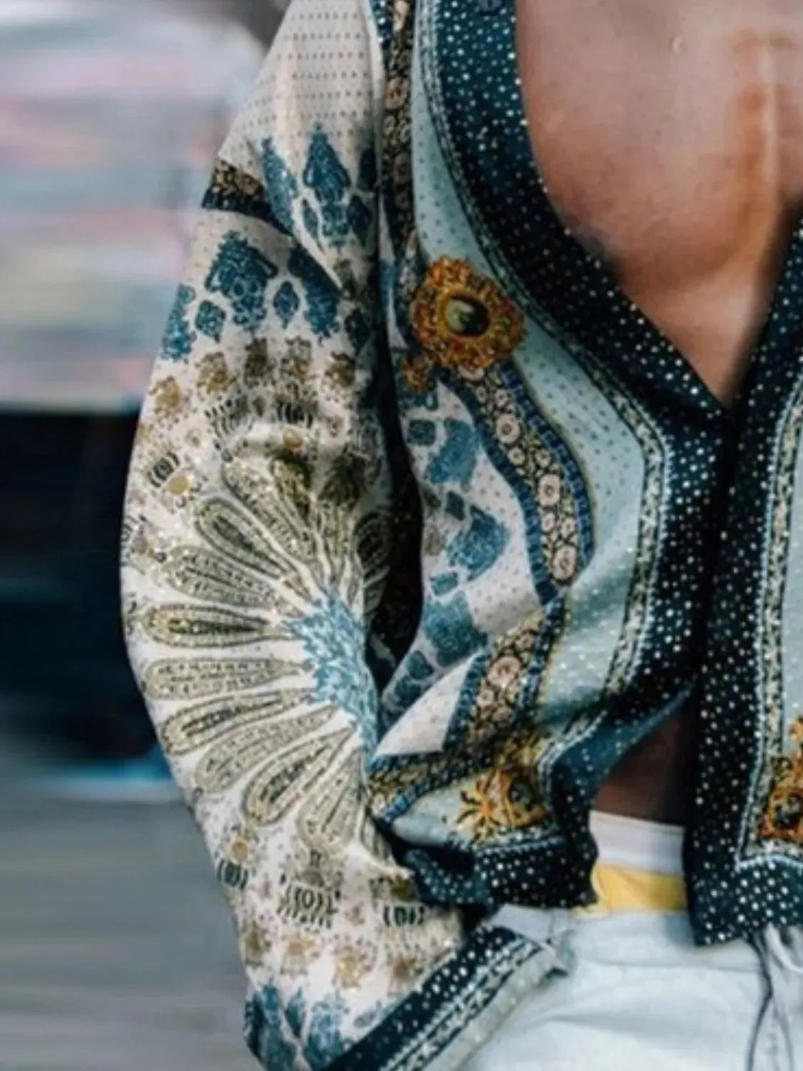 Men's Full Size Collared Neck Long Sleeve Shirt Plus Size sold by Gigi Laurent product image thumbnail 2