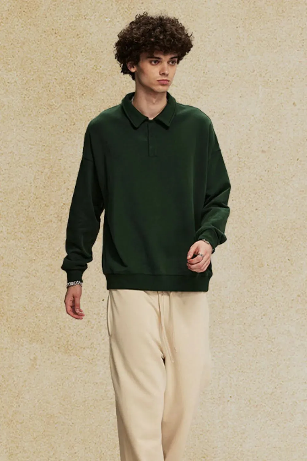 Men's Collared Neck Long Sleeve Polo sold by Gigi Laurent