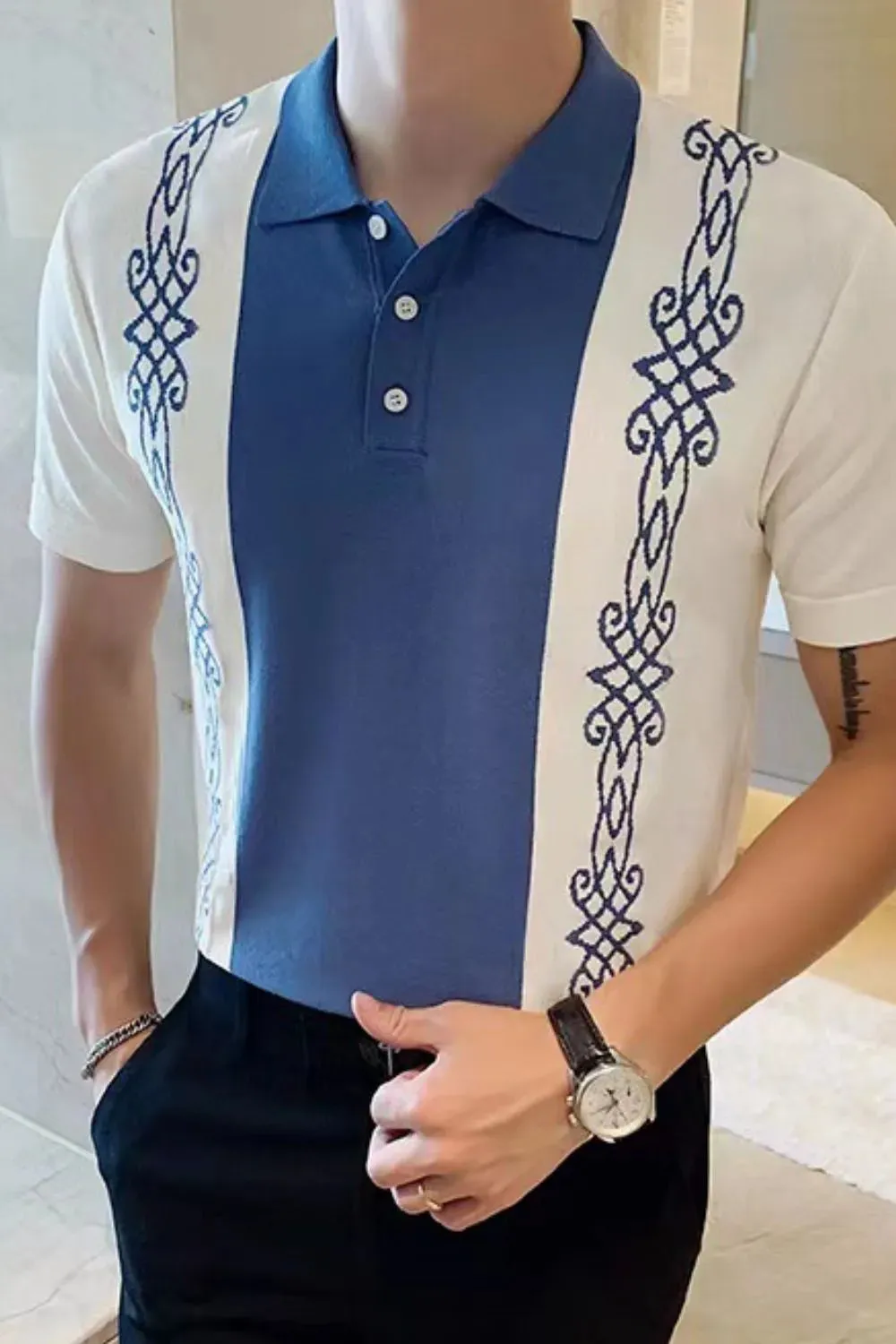 Men's Plus Size Button Detail Short Sleeve Polo sold by Gigi Laurent product image thumbnail 5
