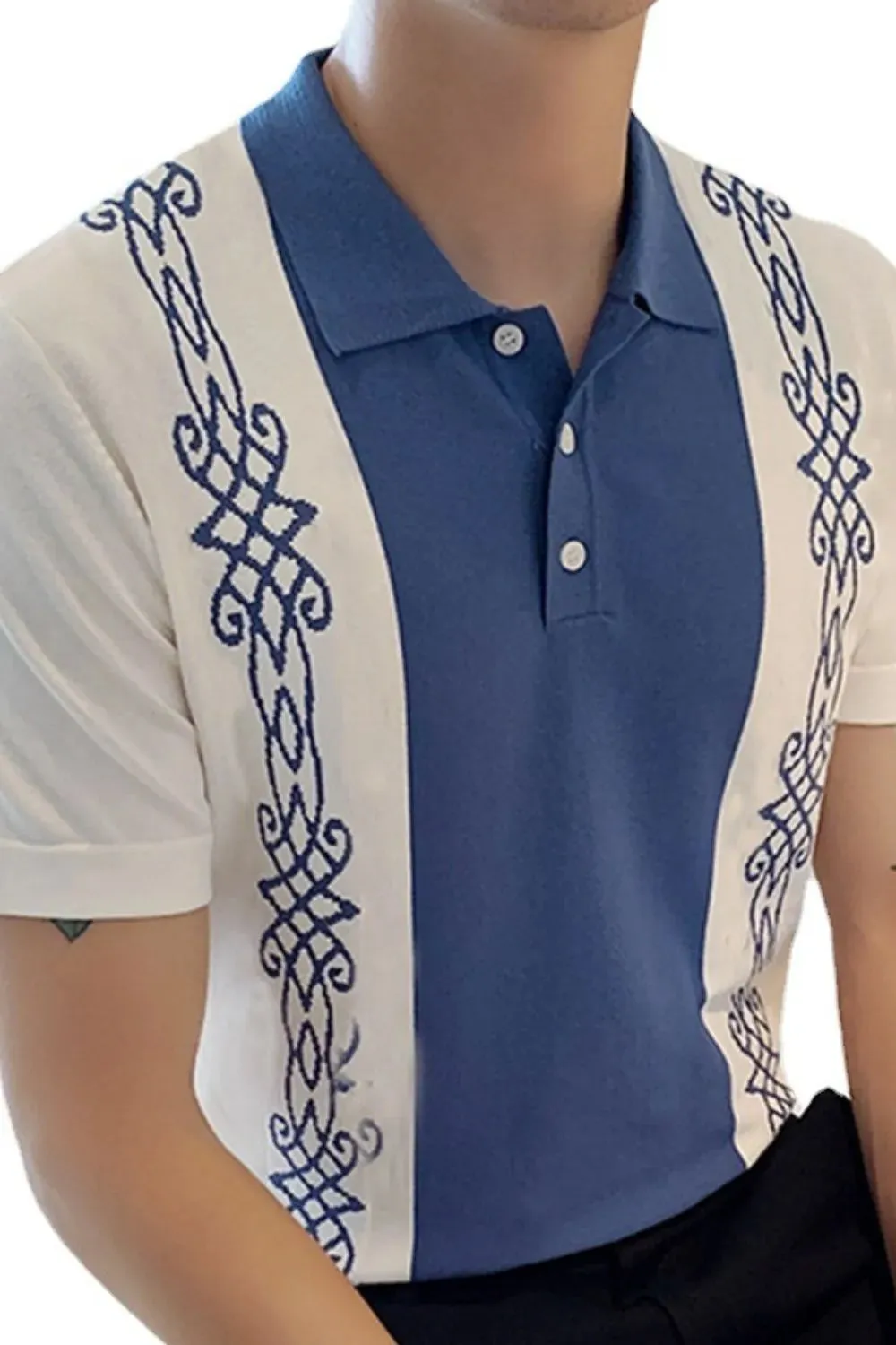 Men's Plus Size Button Detail Short Sleeve Polo sold by Gigi Laurent product image thumbnail 4