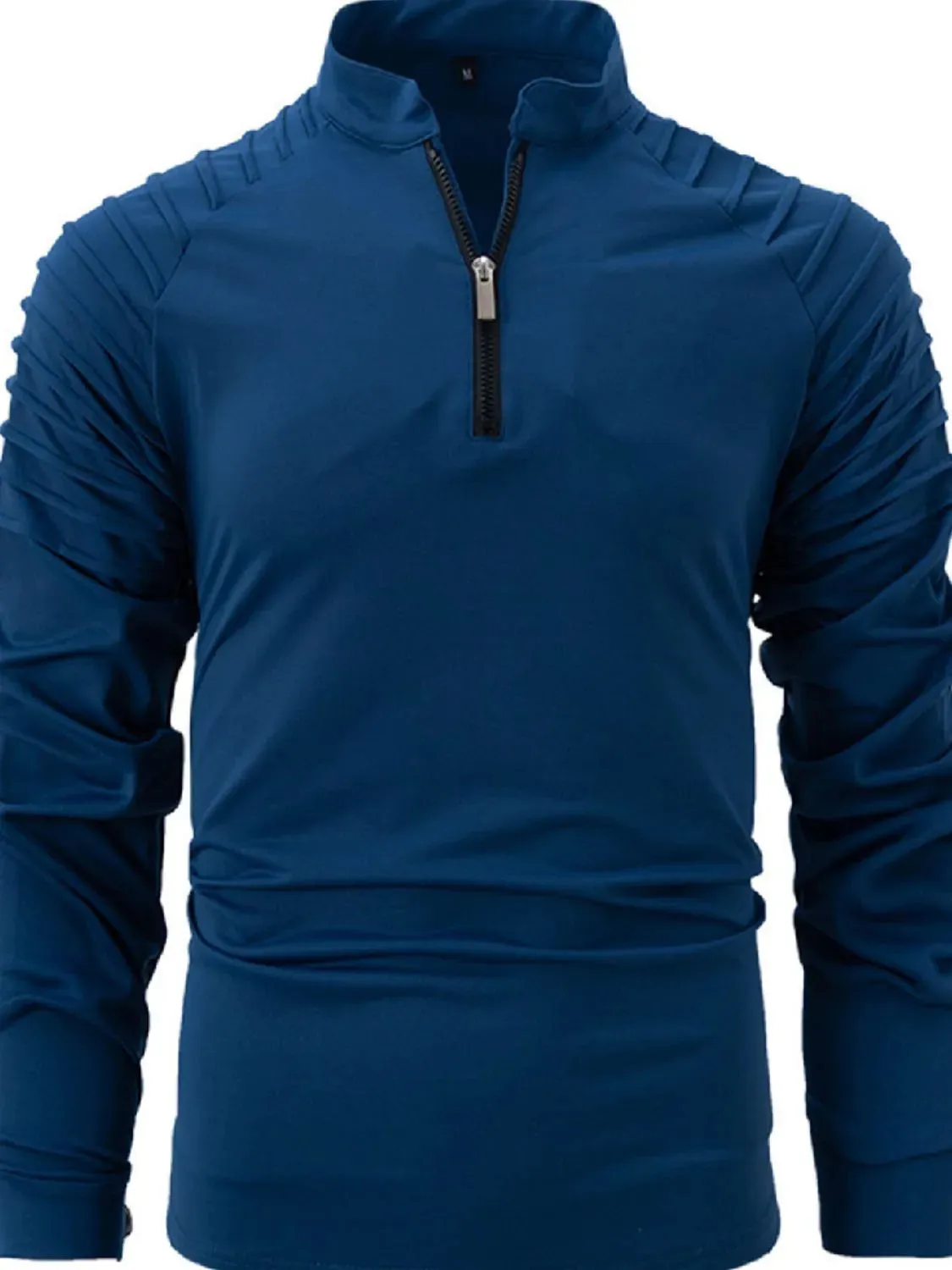 Men's Full Size Quarter Zip Long Sleeve Polo Plus Size sold by Gigi Laurent product image thumbnail 5