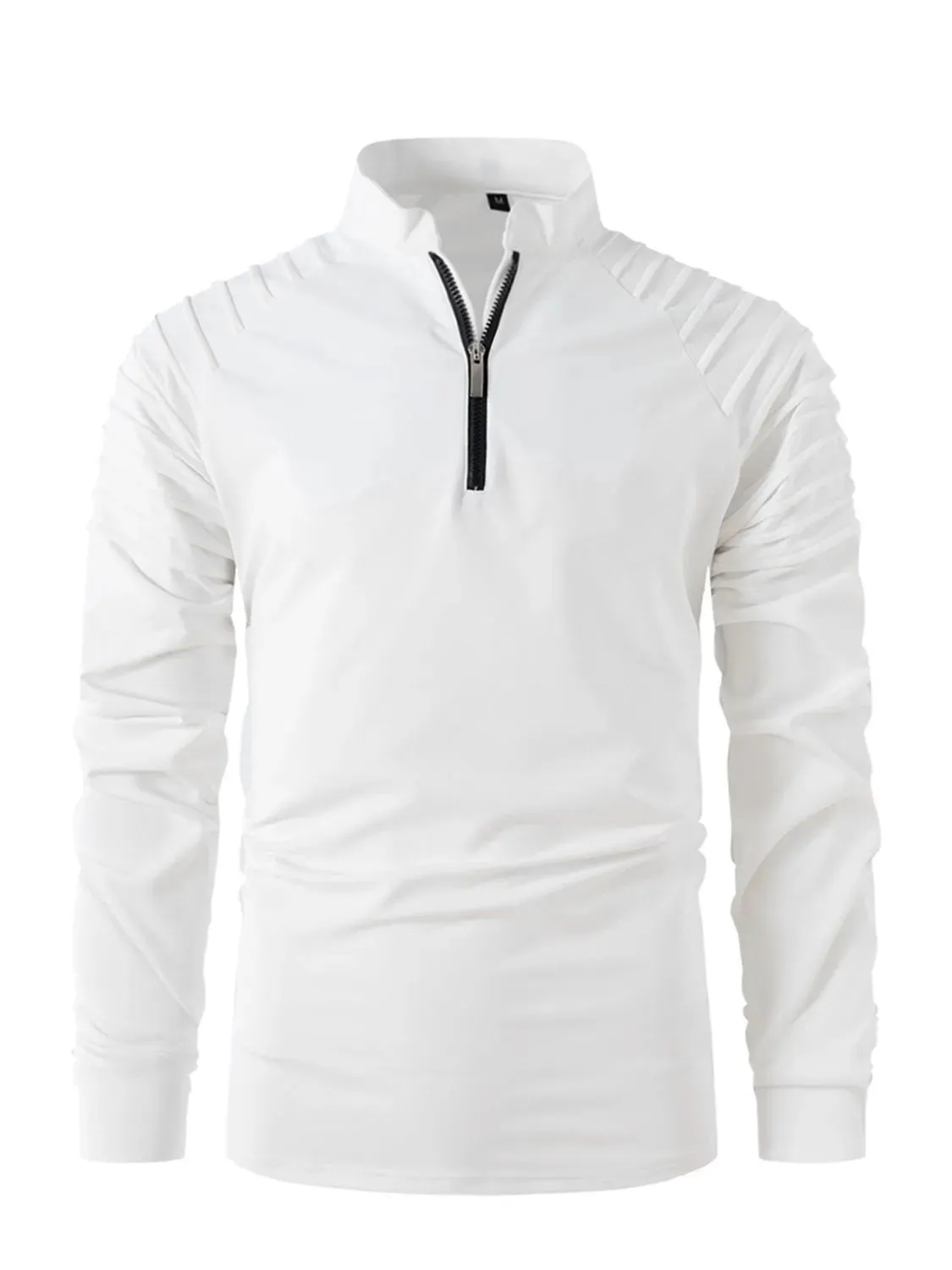 Men's Full Size Quarter Zip Long Sleeve Polo Plus Size sold by Gigi Laurent product image thumbnail 3