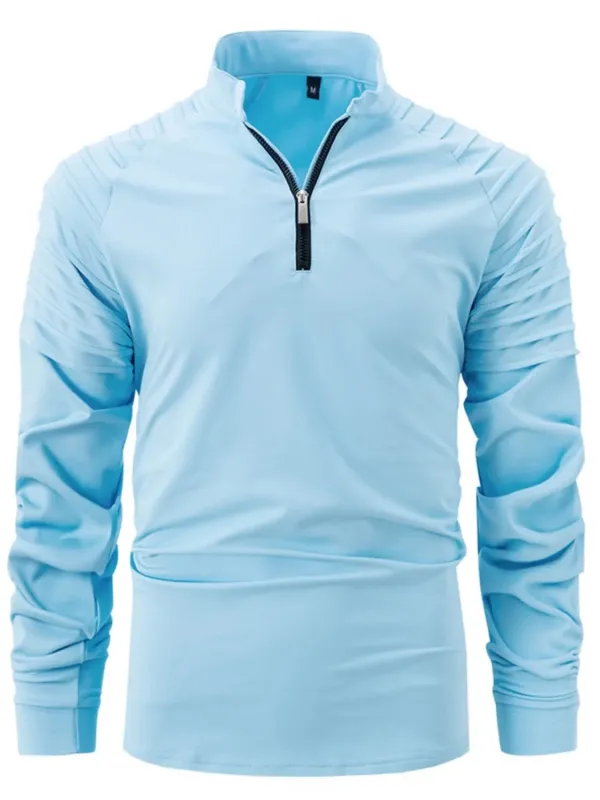 Men's Full Size Quarter Zip Long Sleeve Polo Plus Size sold by Gigi Laurent