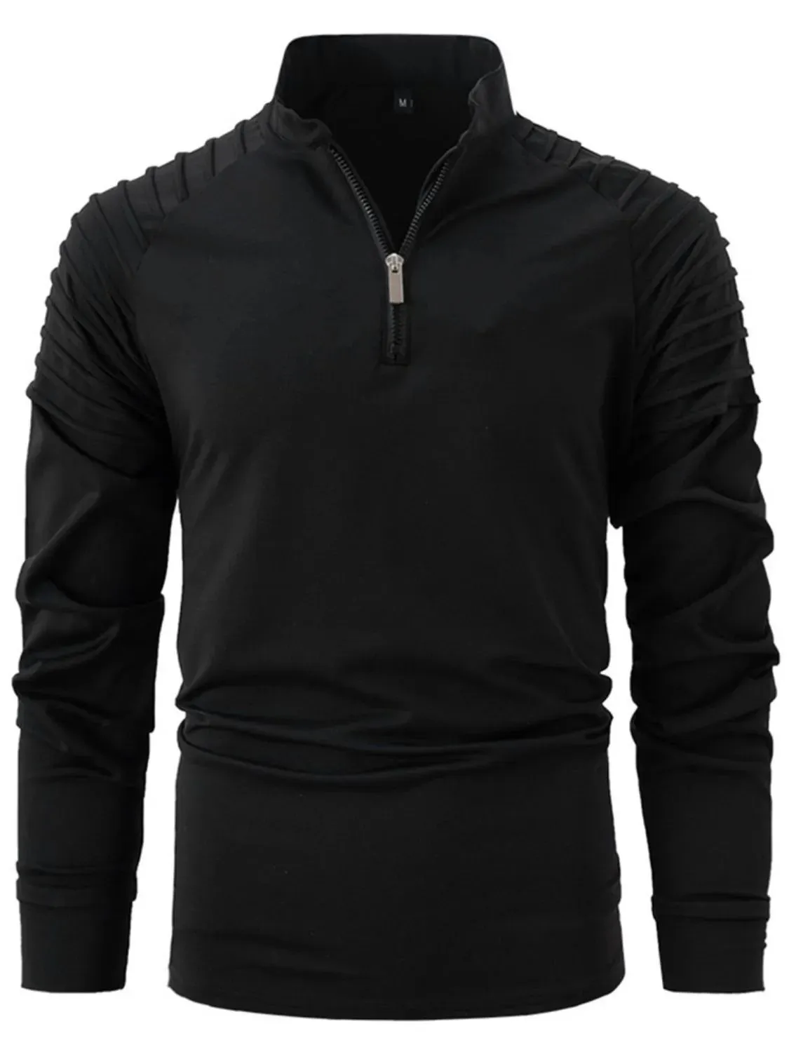 Men's Full Size Quarter Zip Long Sleeve Polo Plus Size sold by Gigi Laurent product image thumbnail 4