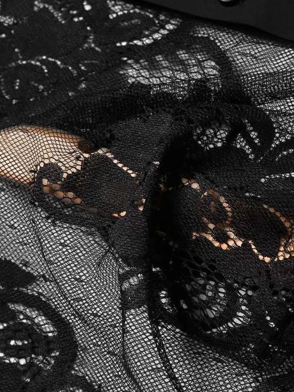 Men's Lace Button Down Long Sleeve Shirt sold by Gigi Laurent product image thumbnail 5