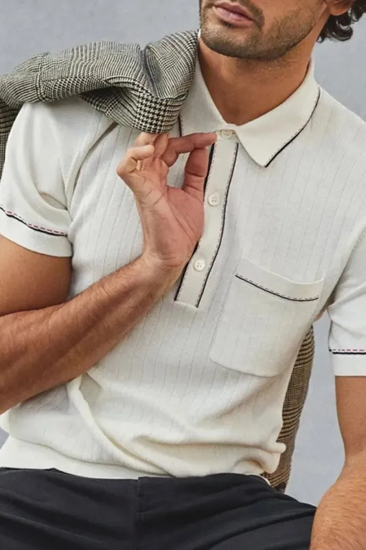 Men's Plus Size Button Detail Short Sleeve Polo sold by Gigi Laurent