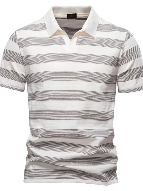 Men's Contrast Striped Short Sleeve Polo sold by Gigi Laurent