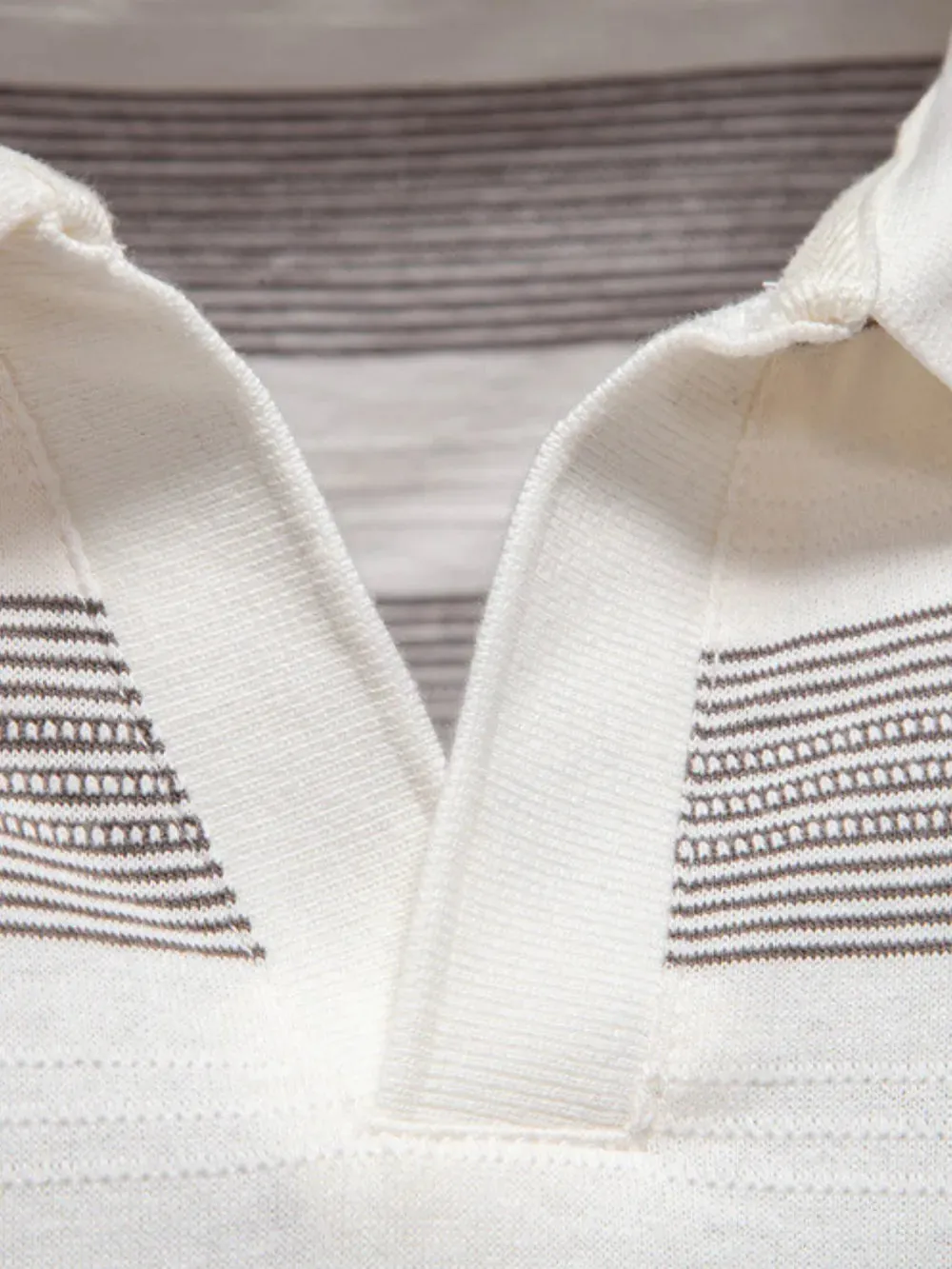 Men's Contrast Striped Short Sleeve Polo sold by Gigi Laurent product image thumbnail 3