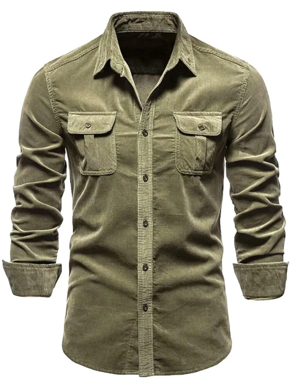 Men's Full Size Collared Neck Button Down Shirt with Chest Pockets Plus Size sold by Gigi Laurent product image thumbnail 3