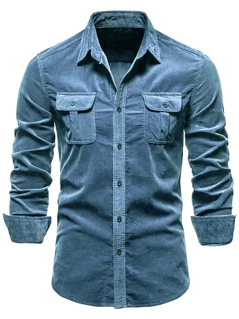 Men's Full Size Collared Neck Button Down Shirt with Chest Pockets Plus Size sold by Gigi Laurent product image thumbnail 2