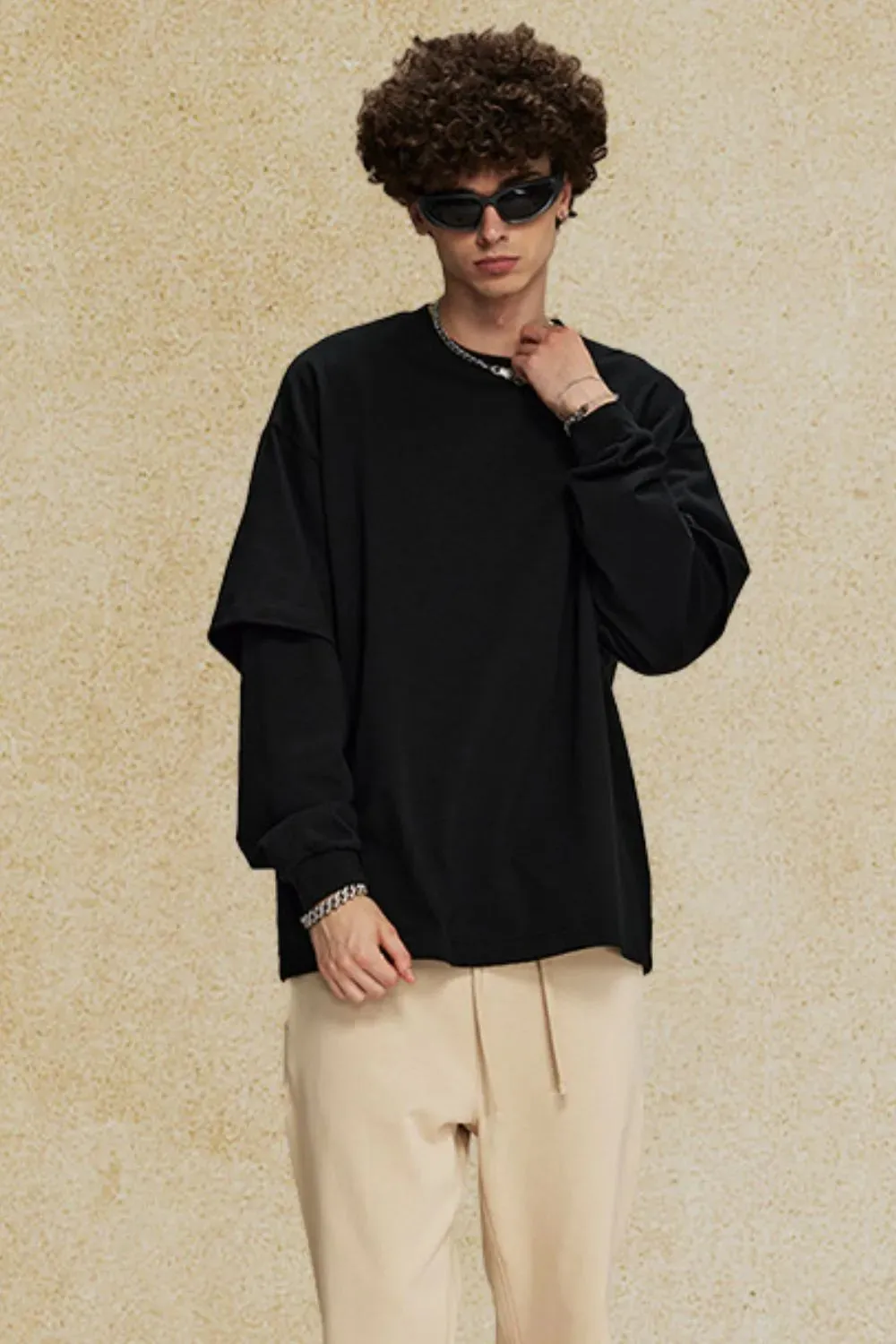 Men's Round Neck Long Sleeve T-Shirt sold by Gigi Laurent product image thumbnail 5