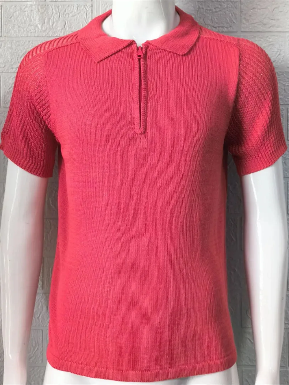 Men's Collared Neck Quarter Zip Knit Polo sold by Gigi Laurent product image thumbnail 4