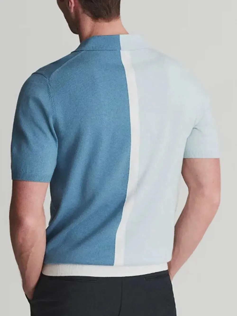 Men's Plus Size Two-Tone Short Sleeve Polo sold by Gigi Laurent product image thumbnail 3