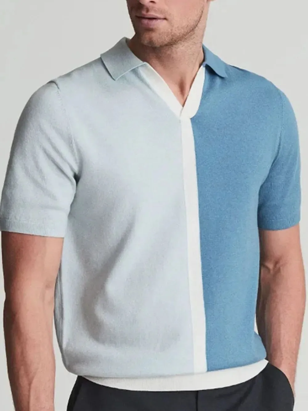 Men's Plus Size Two-Tone Short Sleeve Polo sold by Gigi Laurent