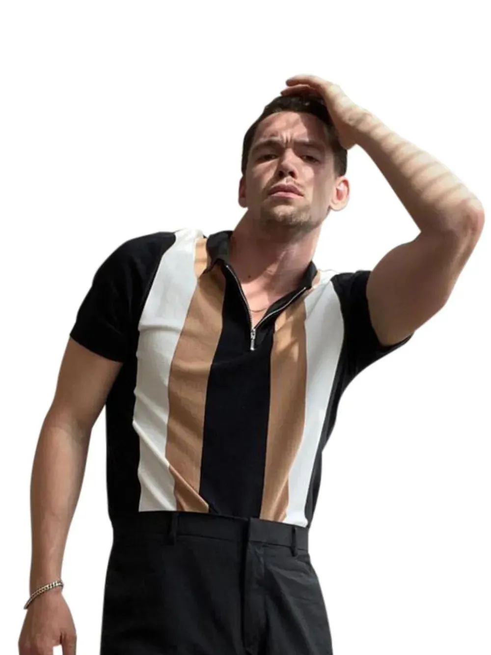 Men's Full Size Color Block Short Sleeve Polo Shirt Plus Size sold by Gigi Laurent product image thumbnail 4