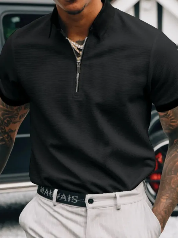 Men's Full Size Collared Neck Short Sleeve Polo Plus Size sold by Gigi Laurent