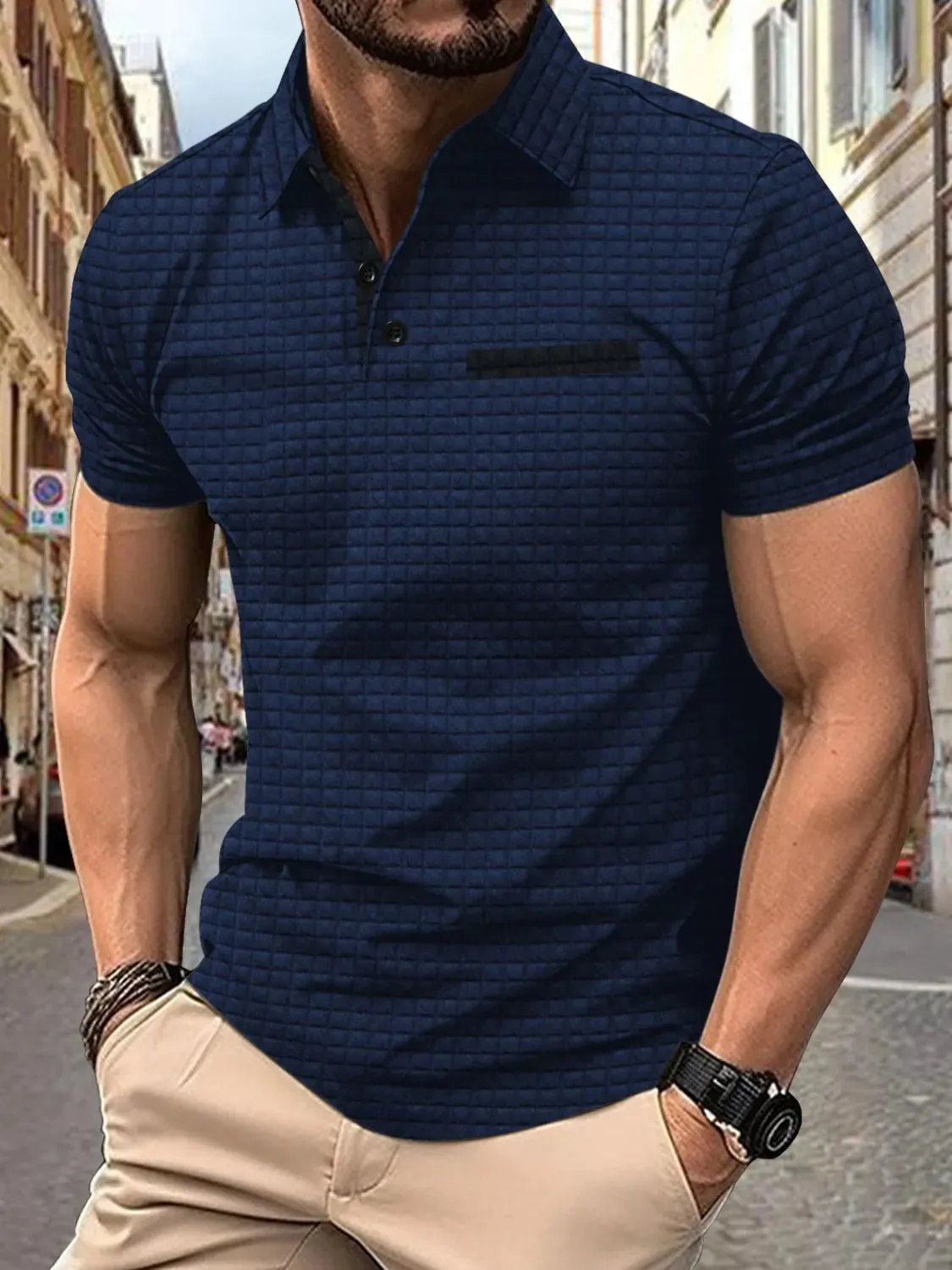 Men's Full Size Collared Neck Short Sleeve Polo Plus Size sold by Gigi Laurent product image thumbnail 2