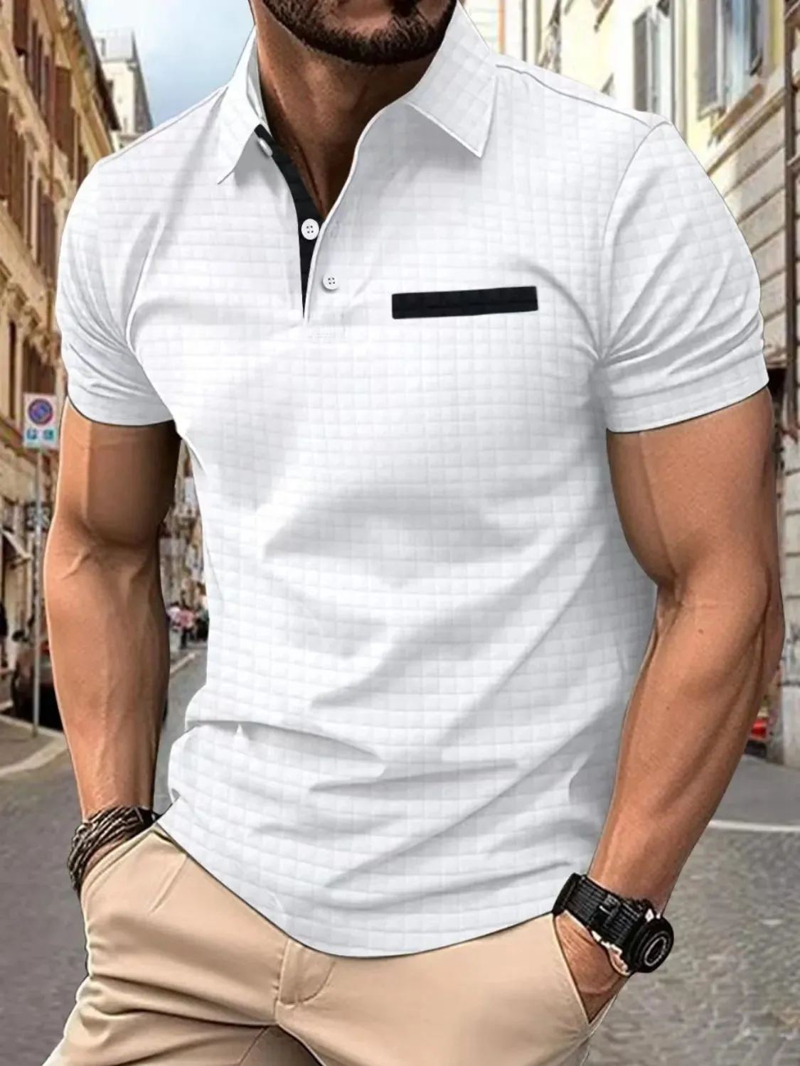 Men's Full Size Collared Neck Short Sleeve Polo Plus Size sold by Gigi Laurent product image thumbnail 5