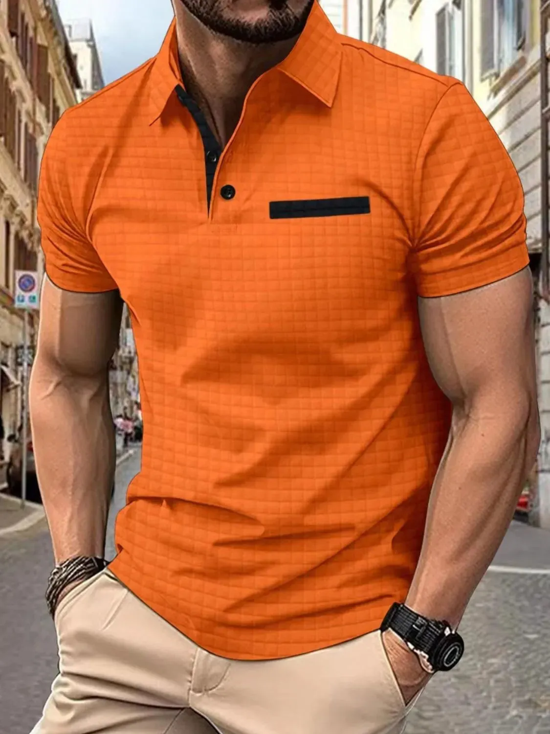 Men's Full Size Collared Neck Short Sleeve Polo Plus Size sold by Gigi Laurent